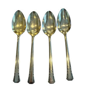 1881 Rogers Del Mar Vintage Silverplate Oneida Silver Oval Soup Spoon 4 Pcs 2412